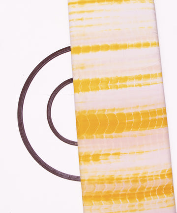 Yellow Colour Hand Tie Dye Shibori Pattern Muslin Fabric